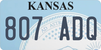 KS license plate 807ADQ