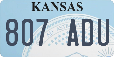 KS license plate 807ADU
