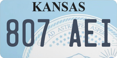 KS license plate 807AEI