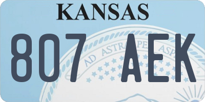 KS license plate 807AEK
