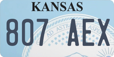 KS license plate 807AEX