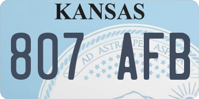 KS license plate 807AFB