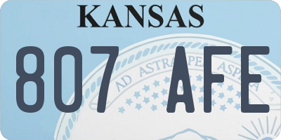 KS license plate 807AFE