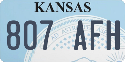 KS license plate 807AFH