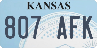 KS license plate 807AFK