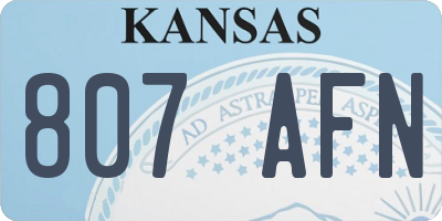 KS license plate 807AFN