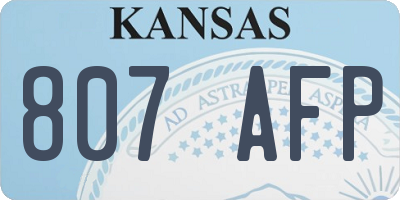 KS license plate 807AFP