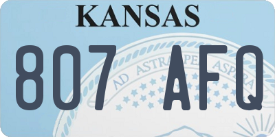 KS license plate 807AFQ