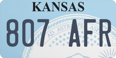 KS license plate 807AFR