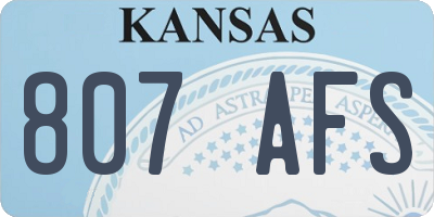 KS license plate 807AFS