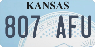 KS license plate 807AFU
