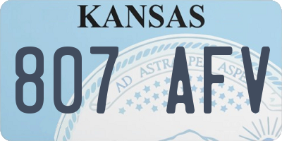 KS license plate 807AFV