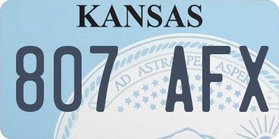 KS license plate 807AFX