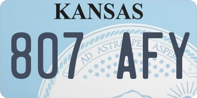 KS license plate 807AFY