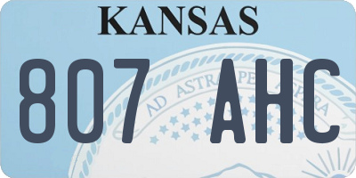 KS license plate 807AHC