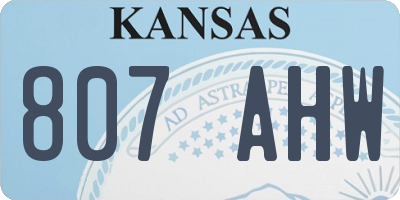 KS license plate 807AHW