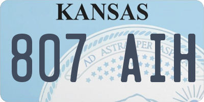 KS license plate 807AIH