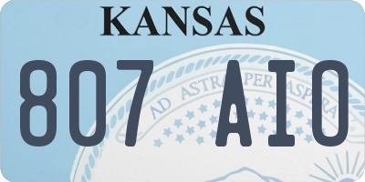 KS license plate 807AIO