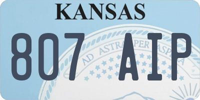 KS license plate 807AIP