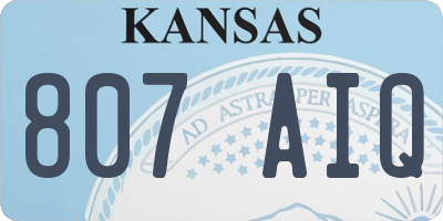 KS license plate 807AIQ