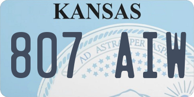 KS license plate 807AIW