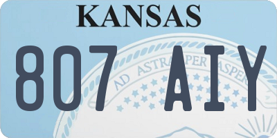 KS license plate 807AIY