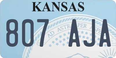 KS license plate 807AJA