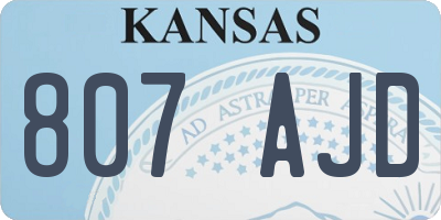 KS license plate 807AJD