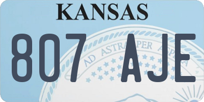 KS license plate 807AJE