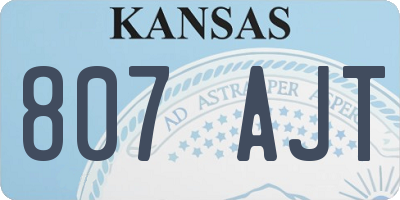 KS license plate 807AJT