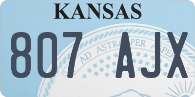 KS license plate 807AJX