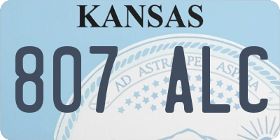 KS license plate 807ALC