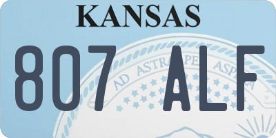 KS license plate 807ALF