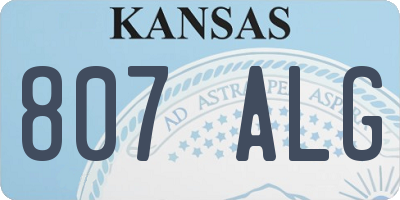 KS license plate 807ALG