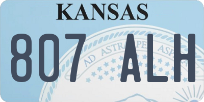KS license plate 807ALH