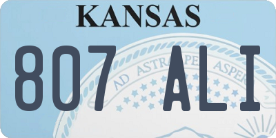 KS license plate 807ALI