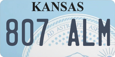 KS license plate 807ALM