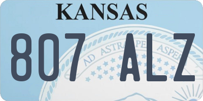 KS license plate 807ALZ