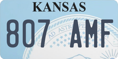 KS license plate 807AMF