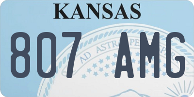 KS license plate 807AMG