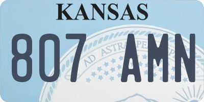 KS license plate 807AMN