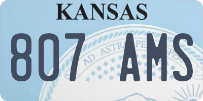 KS license plate 807AMS