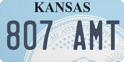 KS license plate 807AMT