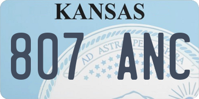 KS license plate 807ANC