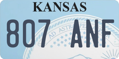 KS license plate 807ANF