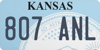 KS license plate 807ANL