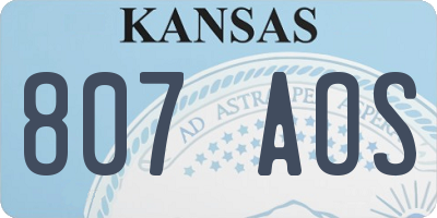 KS license plate 807AOS