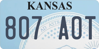 KS license plate 807AOT