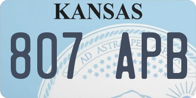KS license plate 807APB