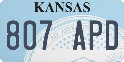 KS license plate 807APD